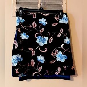 Floral embroidered velvet mini skirt from Francesca’s